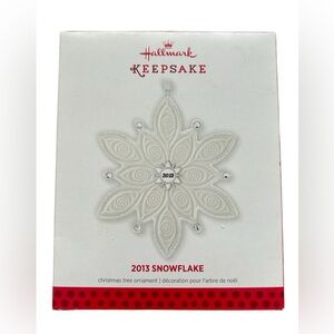 2013 Hallmark Keepsake Porcelain Snowflake Ornament - White